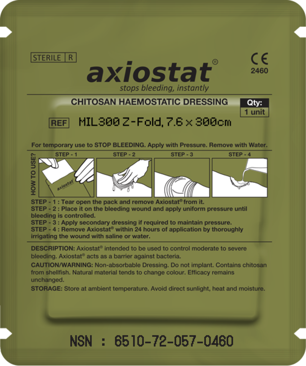 Axiostat Military Haemostatic Dressings